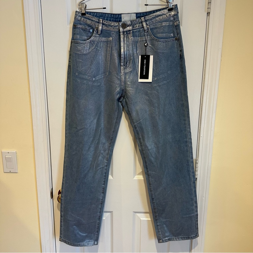 One Teaspoon metallic coated jeans 32